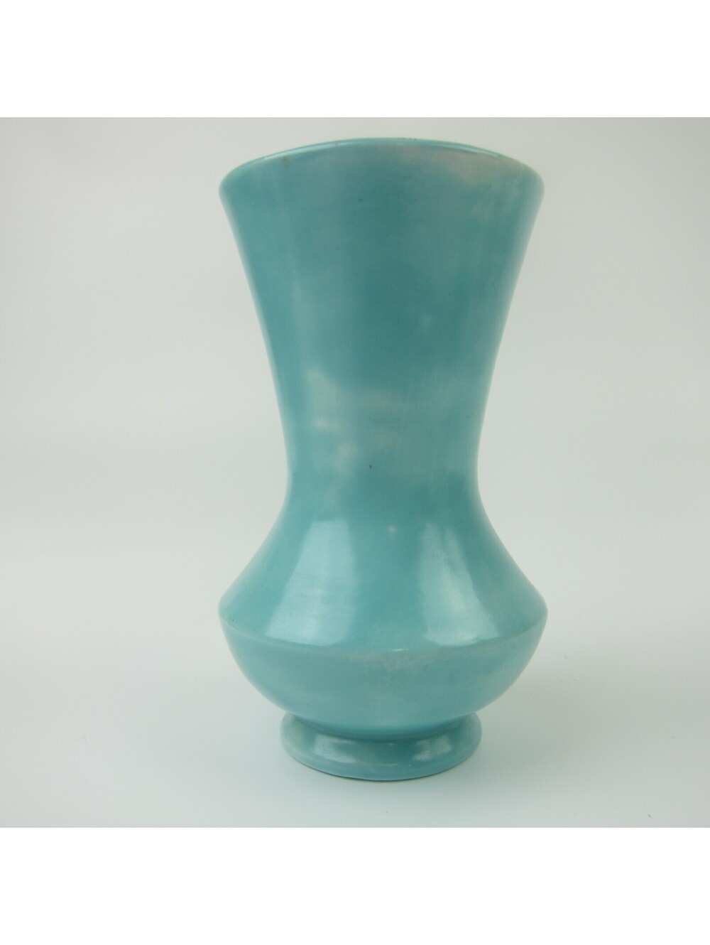 Vintage Studio Art Pottery Vase Turquoise Blue 3.5" Signed DB Mid Century Modern